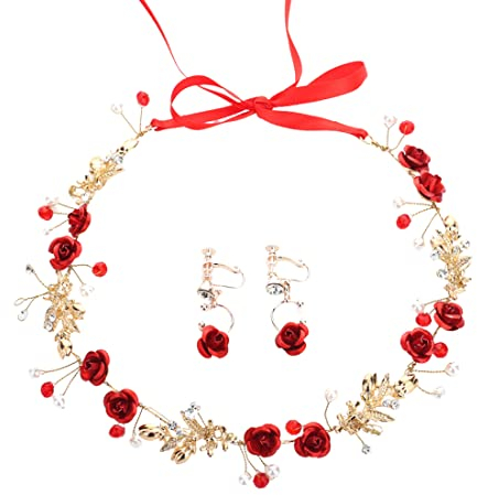 ARHZ Lorbeerkran Zhaarschmuck hochzeit Haarschmuck Hochzeit Strass Braut Haarschmuck Blumen Haarband Oktoberfest Damen Haarband für Frauen und Mädchen de perles