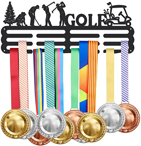 SUPERDANT Golf Medaillen Aufbewahrung Präsentationsständer Golf Fan Medaillen Halter Schwarz Robuster Medaillenhalter Auszeichnungsregal Medaille Aufhängedekor Geschenke für Sportler Kinder