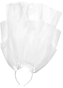 FOMIYES Brautschleier Kopfbedeckungen Für Damen Schleier Blumenkopfschmuck Brautdusche Schleier Stirnband Schleier Zur Erstkommunion Bestickter Schleier Weiß Kind Perlenblume Blumenmädchen