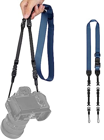TARION 4-in-1 DSLR Camera Strap - Crossbody Sling Strap DSLR Neck Strap Wrist Strap Camera Shoulder Strap Soft Extra Long Belt Adjustable for Women Men SLR Mirrorless Cameras Multifunctional Blue MB01