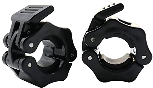 Tioamy Barbell Clamps Dumbbell Spinlock Collars Clips for Standard Weight Lifting Dumbbell Barbell Bar Quick Release Lock Professional Buckle 1 Pair 25 mm