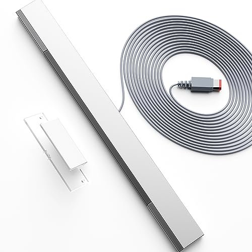 Eanetf Barra de sensor Wii, barra de sensor infrarrojo con cable para Wii, barra de sensor de movimiento de rayos infrarrojos IR con cable de repuesto compatible con consola Wii y Wii U
