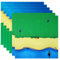 Etarnfly 6 Pack Classic Blue and Green Base Plate for City Road Beach,Ocean Island Street Water,25.5 x 25.5 cm,100% Compatible with All Major Brands(4 curves/2 straight)