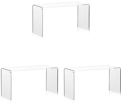 Warenträger als Dekobrücke/Schuhständer aus original PLEXIGLAS® (20x7x10cm) Präsentationsdisplay/Verkaufsständer aus Acrylglas (Packung mit 3)