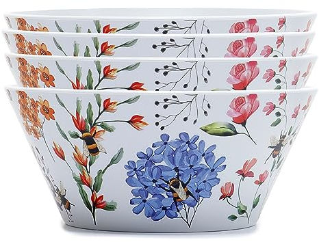 Puckator Lot de 4 bols réutilisables en rPET - abeilles - Nectars