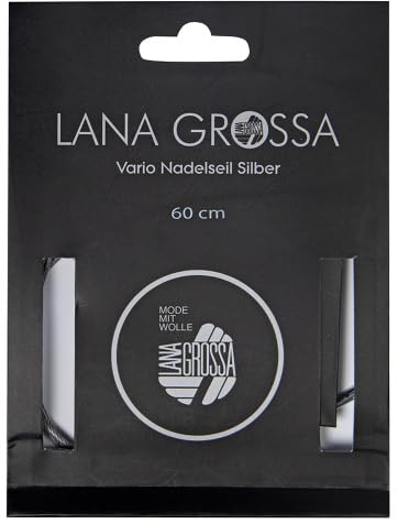 Lana Grossa Nadelseil Vario Edelstahl drehbar – 360° drehbares Seil – extrem flexibel & langlebig – nahtloser Übergang zur Nadel –
