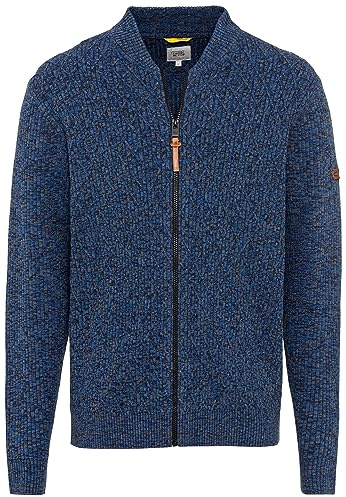 camel active Herren Strickjacke aus einem Soften Baumwollmix Blau, menswear-5XL
