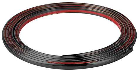 Jackfru Flexible Zierleisten Selbstklebend 3m/4m/10m, Wand Zierleiste, Decke, Wand, Spiegel, Ecke, Kleiderschrank, Schrank und automatische Verkleidung (Schwarz-3M)