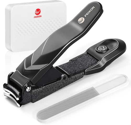 Nail Clippers with Catcher,No Splash Ultra Sharp Fingernail & Toenail Clipper,Nail Cutter with File,with Nano Nail File,with Exquisite Storage Case,Stocking Stuffers Christmas Gifts for Men Women