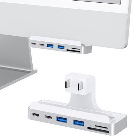6-in-1 USB C Hub für iMac 24 Zoll (M1/M3), Multiport-Adapter Mit Type-C 10Gbps, SD/TF-Kartenleser - Kompatibel Mit 2021/2023 iMac | Zubehör