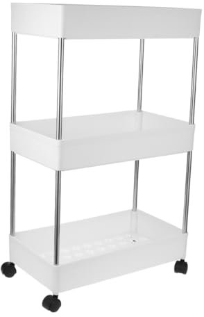 KOMBIUDA Küchenregal 1Stk Lagerregal Eckregal Regal rollender Badezimmerorganisator Aufbewahrungswagen rollbares Badezimmerregal Rollregal Ecke Badezimmer Regal Fertigwagen Pylon Büro