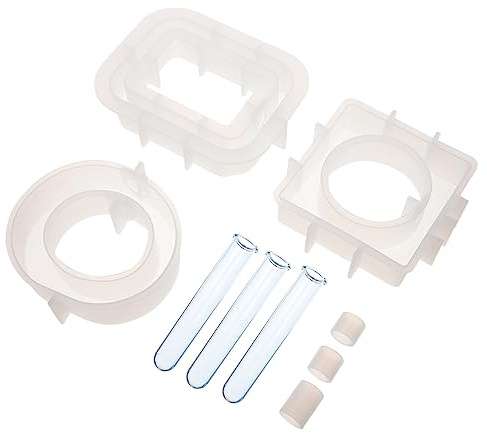 HEALEEP 1 Set Vase Silicone Mold Mini Vase Epoxy Molds Square Glass Vase Ornament Mold Station Epoxy Vase De para Gelatinas Silicone Containers Hand Mold Hydroponics Branch Silica Gel