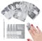 Nail Polish Remover Wraps Pads, Pack of 100 Aluminium Foil Nail Polish Remover Pads and 1 Piece Cuticle Pusher, Nail Polish Remover Pads, Aid for Easy Removal of Nail Polish