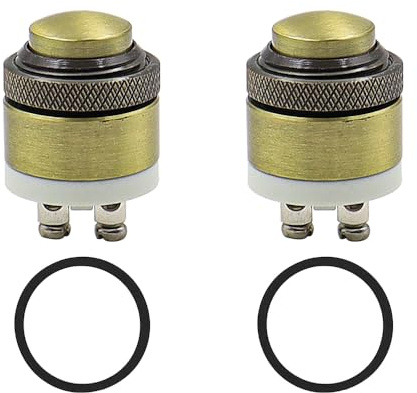 Alnicov 2 Pezzi Interruttore a Pulsante Momentaneo per Campanello in Ottone, Interruttore per Campanello con Pulsante a Onda Rossa, 12 V 36 V DC 2 A 1NO Impermeabile per Elettrodomestici Auto
