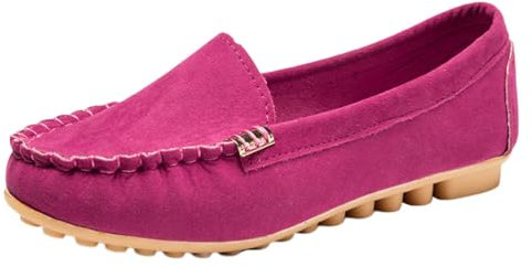 ticticlily Loafer e Mocassini Donna Pelle Primavera Casual Estate Scarpe Mocassino A Rose Rosso 41 EU
