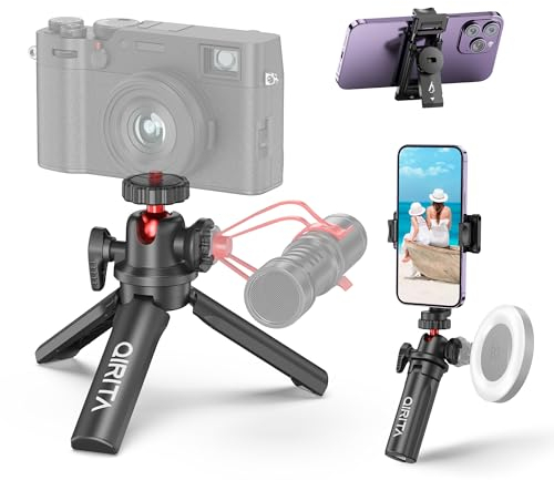 Mini Trípode de Mesa Portátil Con Cabezal Esférico Ajustable 360° Y Interfaz de Zapata Fría, Soporte de Viaje Para Cámaras de Acción, Cámaras Ligeras Y Teléfonos Móviles