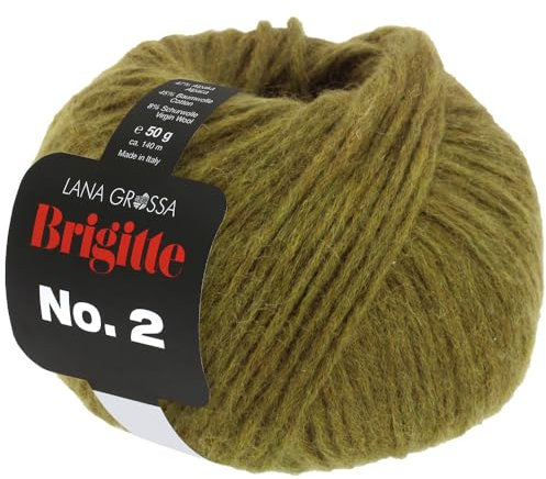 LANA GROSSA Brigitte Nr.2 | Edle Netzgarnstruktur aus Alpaka und Baumwolle | Handstrickgarn aus 47% Alpaka, 45% Baumwolle & 8% Schurwolle | 50g Wolle zum Stricken & Häkeln | 140m Garn FB 66