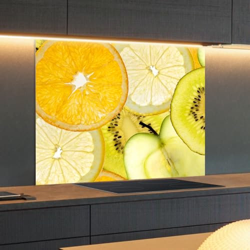 Spritzschutz Küchenrückwand Glas 125 x 50 cm Fruchtscheiben, Küchenwand Wandschutz, Herd Spritzschutz, Rückwand Küche Glas, Pfannenspritzschutz - RUECKWAND24