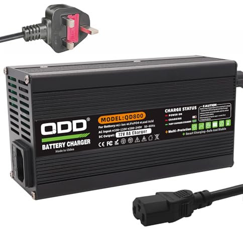 QDD 72V 8A Charger 82.8V Lead Acid Battery Charger for 72V Lead Acid Battery with DC Plug C13 N+L-