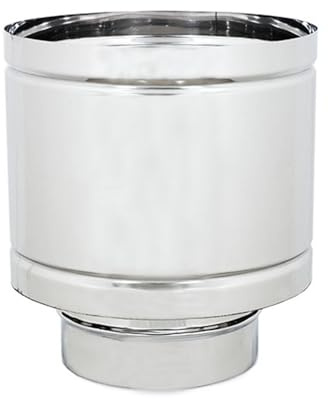 ALLINOX Comignolo Antivento Terminale A Botte Antipioggia Acciaio INOX 304 Per Camino Base Tonda (DN 220)