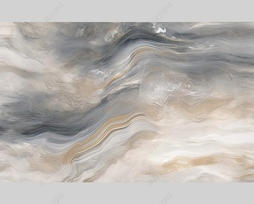 MZOwallpaper Papier Peint Intissé Marbre Vintage Poster Tableaux Muraux Tapisserie Photo Trompe L'Oeil Salon Chambre Art Mural 400Cm(L) X280Cm(H)