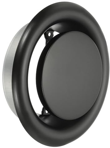 PATIKIL Diffuseur de Plafond Rond de 6 Pouces Réglable en Métal Noir | Couvercle de Conduit de Ventilation, pour L'Extraction Et La Ventilation D'Approvisionnementn, Le Garage