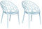 LC Garden Vomo Stapelstühle 60,5x58x79cm Gartenstühle Terassenstühle Bistrostühle Kunststoffstühle (Blau, 2er Set)