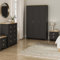 GFW Lancaster 4 Piece Bedroom Set Black Bedside Cabinet Chest Of Drawers Wardrobe