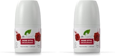 Dr Organic Rose Otto Deodorant, Aluminium Free, Mens, Womens, Natural, Vegan, Cruelty-Free, Paraben & SLS-Free, Organic, 50ml, Packaging may vary (Pack of 2)