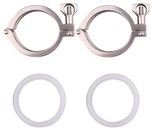Raccord de tuyau en acier inoxydable 304, 1/2'', 1,5'', 2'', 2,5'', 3'', 4'', 6'', 8'', avec joint en silicone, for brassage maison(2Inch Ferrule 64,2 PC)