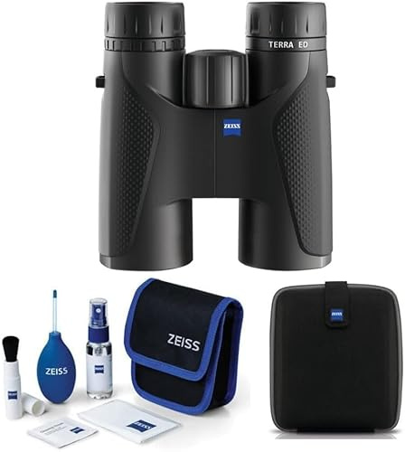 Zeiss Terra ED 8x42 Fernglas – Wasserdichtes Fernglas für Vogelbeobachtung, Jagd, Kreuzfahrtschiffe & Sternenbeobachtung – Kompaktes Fernglas für Erwachsene – Zeiss Fernglas Reinigungsset – Bundle