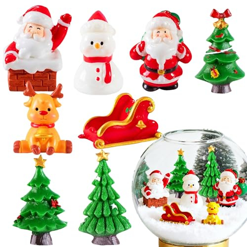 JeVenis Christmas Snowman Miniature Ornament Kits for DIY Snowman Centerpiece Table Decoration Miniature Christmas Decorations Village Home Gift Craft