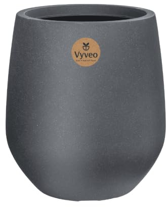 Vyveo - Blumentopf Amari - 27x30 - Schwarz - Blumentopf für den Innen- und Außeneinsatz - Übertopf - Pflanztopf - Pflanzgefäß