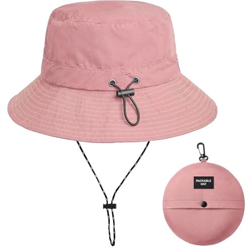 Zilaro Bucket Hat Women & Men, Waterproof Foldable Sun Hat with UV Protection, Men's Women's Bucket Hats with Adjustable String, Ladies Summer Funny Hats for Fishing Beach Hiking Festival