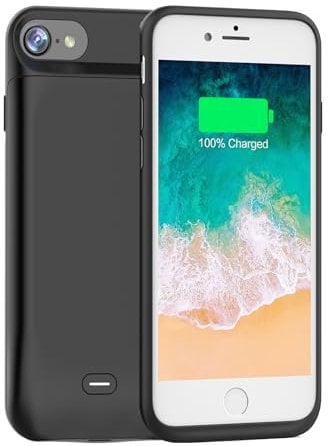 JCK Batteria per iPhone 6s/6/7/8/SE 2020, 4,7, 6600mAh Caricabatterie Cover Ricaricabile Battery Case per iPhone 8/7/6/6s/SE 2020 Cover Power Bank Backup Charger Case Custodia Batteria