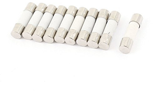 sourcing map 10 Stück Schnell Wirkende Keramiksicherungen Röhren 5mm x 20mm 250V 8Amp