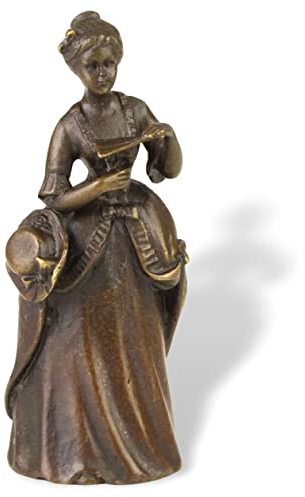 aubaho Bronzeskulptur Tischglocke Dame Handglocke Glocke Antik-Stil Bronze Figur 11cm
