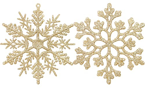 Sea Team Schneeflocken-Weihnachtschmuck mit Kunststoff-Pailletten, zum Dekorieren des Weihnachtsbaumes, 4 Zoll, 36 Stück