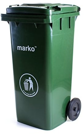 Marko 120L Wheelie Bin, Green, 100.5 x 55.5 x 50.5