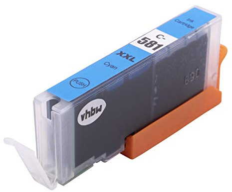 vhbw Tintenpatrone Cyan kompatibel mit Canon Pixma TS8252, TS8350, TS8251, TS8250, TS9155, TS9150 Drucker (kompatibel, 12ml + Chip)