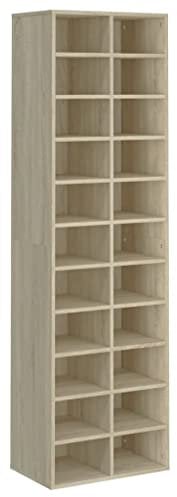 vidaXL Mueble Zapatero Contrachapada Mobiliario Organización Almacenamiento Productos del Hogar Elegante Práctico Útil Color Roble Sonoma 54x34x183cm