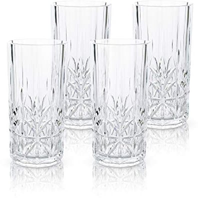 Myrtle Beach Trinkgläser, hoch, transparent, 4er-Set, bruchsicher, spülmaschinenfest, Tritan-Kunststoff, unzerbrechlich, für Innen- und Außenbereich, wiederverwendbar, BPA-frei