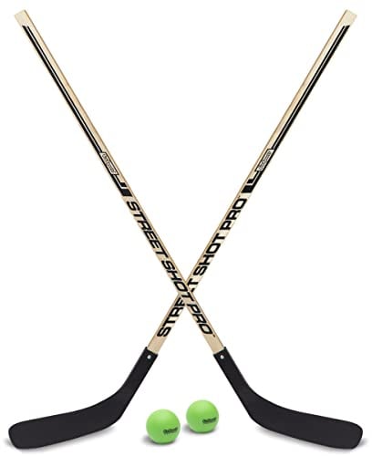 GoSports Hockey Street Sticks - Premium Wooden Hockey Sticks for Street Hockey