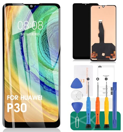 Not Original Ersatz-LCD-Display, kompatibel mit Huawei P30, ELE-L29, ELE-L09, ELE-L04, Touch-Digitalisierer, Panel, Sensor, Glas, Objektiv-Set(Kein Fingerabdruck) (Black No Frame Incell)