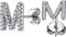 ChainsHouse A Silber funkelnder Zirkonia Ohrstecker Damen Mädchen Anfangsbuchstabe M Ohrstecker Namen Piercing Ohrschmuck mit Zirkonia Wunderbare Ohrring für Ehefrau Freundin