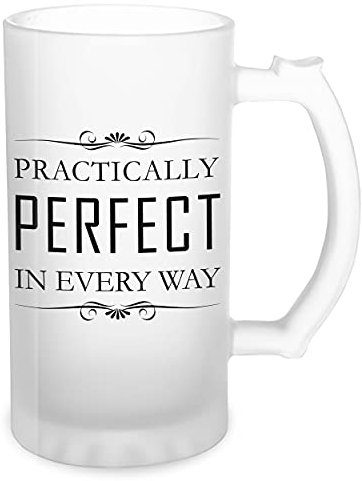 Practically Perfect Mary Poppins Transparent Bierkrug Stein 500ml Tasse