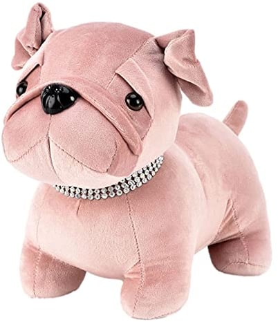 Widdop HESTIA Velvet Velveteen Pink Pug Dog Door Stop Fabric Heavy Weighted Novelty Doorstop Stopper HE1772