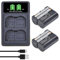 Pickle Power 2x Batteria EN-EL15 EN-EL15B EN-EL15C(2250mAh) e Caricabatterie Dual USB intelligente per Nikon Z5 Z6 Z7 Z6II Z7II D780 D850 D7500 D500 D600 D610 D750 D800 D810 D7100 D720000