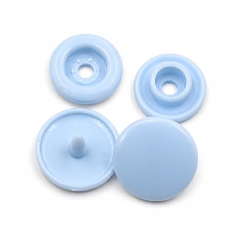 GIVBRO Druckknöpfe T5 Knöpfe Verschlüsse Kunststoff KAM Snap Starter Kit für Kleidung, 100 Sets Hellblau