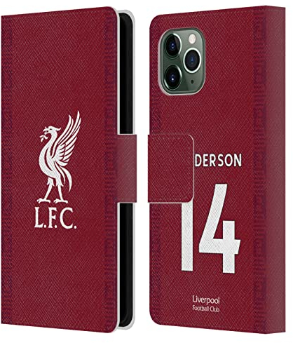 Head Case Designs Offizielle Liverpool Football Club Jordan Henderson 2022/23 Spieler Home Kit Leder Brieftaschen Handyhülle Hülle Huelle kompatibel mit Apple iPhone 11 Pro